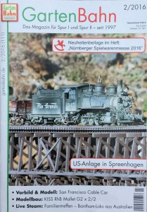 Die Ausgabe 2/2016 des Magazins GartenBahn enthält die kostenlose Sonderbeilage "Neuheiten 2016" - Quelle: Spur-G-Blog