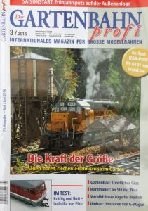 Morgen kommt die Ausgabe 3/2016 des Magazins "Gartenbahn profi" in den Handel - Quelle: Spur-G-Blog