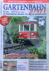 Morgen kommt die Ausgabe 5/2016 des Magazins "Gartenbahn profi" in den Handel - Quelle: Spur-G-Blog